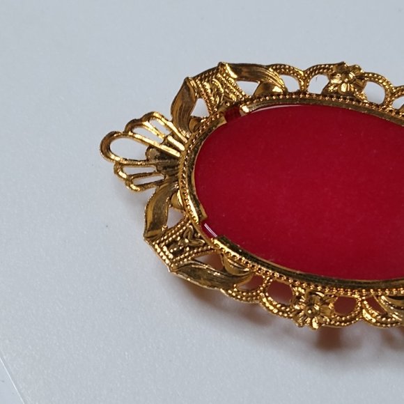 Vintage Red Pendant Necklace 23.5 Inches - Picture 12 of 15